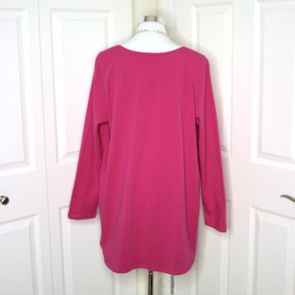 NWOT Plus Woman Within Fuchsia Pink Pleated Tunic Size 18/20 - Picture 6 of 8